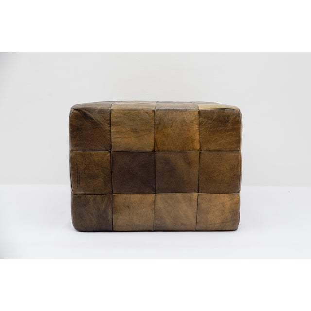 Leather Patchwork Pouf from de Sede, 1960s For Sale - Image 4 of 8