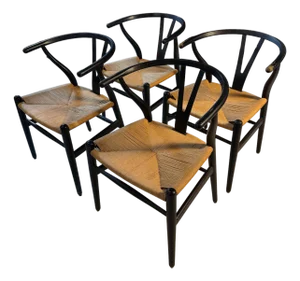 Set of Four Wishbone Dining Chairs, Attributed to Hans Wegner for Carl Hansen & Søn
