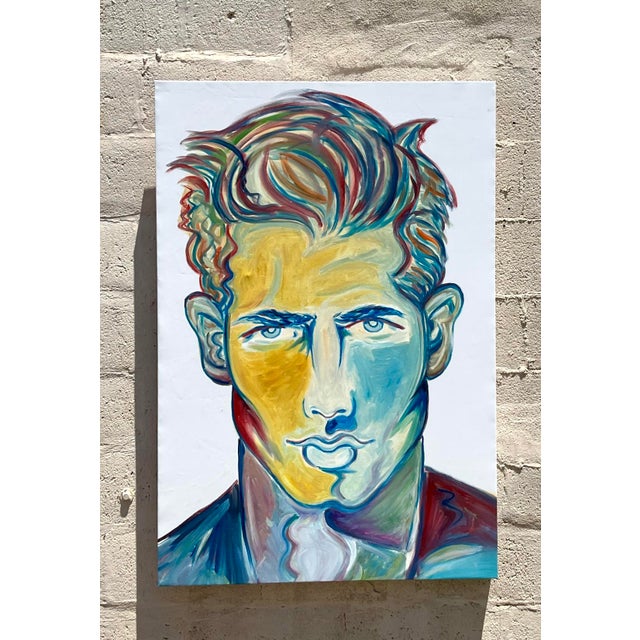 Infuse your space with artistic flair through this captivating vintage original oil painting on canvas. Its vibrant colors...