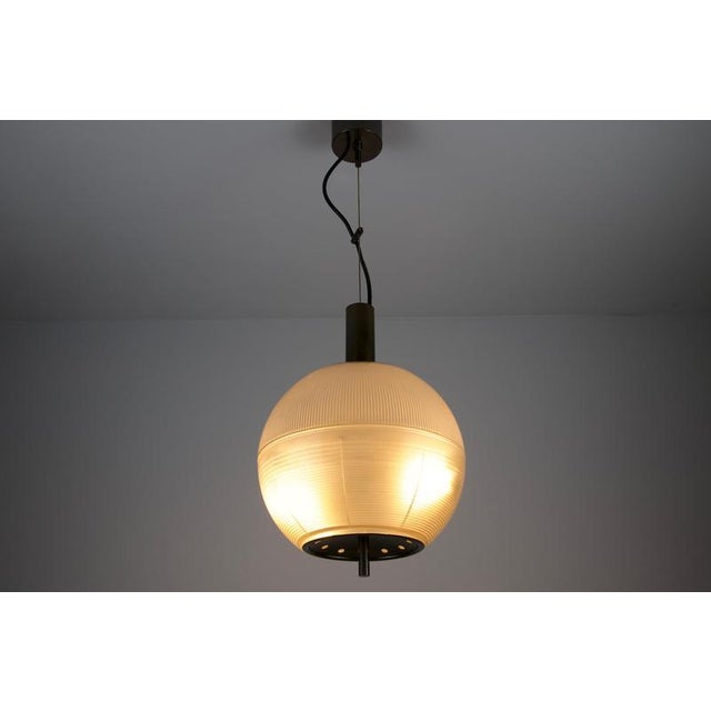 Ribbed Globe Pendant Lamp attributed to Ignazio Gardella, Italy, 1960s For Sale - Image 9 of 12
