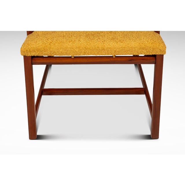 Rare Mid-Century Modern Cane-Backed Armchair in Walnut & Bouclé Attributed to Michael Taylor for Baker Furniture (New World Collection), Usa, C. 1960s For Sale - Image 9 of 18