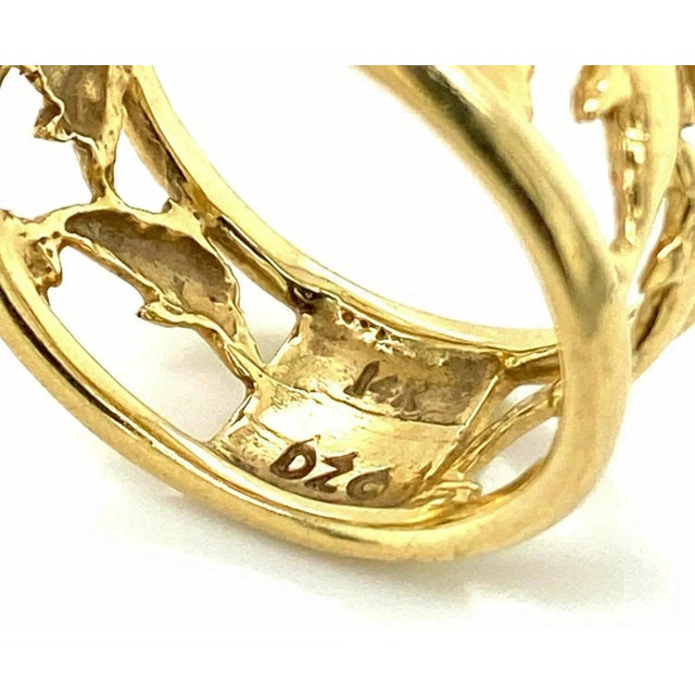 24990 - Dolphin 14k Yellow Gold Band Ring For Sale In Miami - Image 6 of 6
