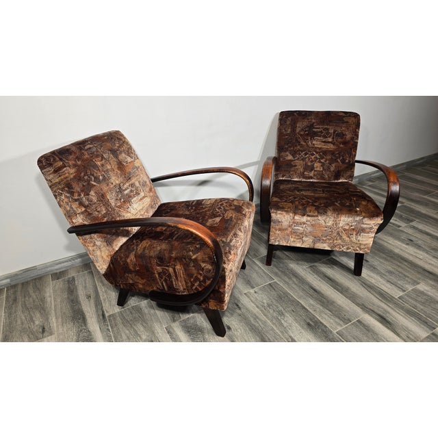 Vintage Armchairs from Jindrich Halabala, 1940s, Set of 2 For Sale - Image 9 of 13
