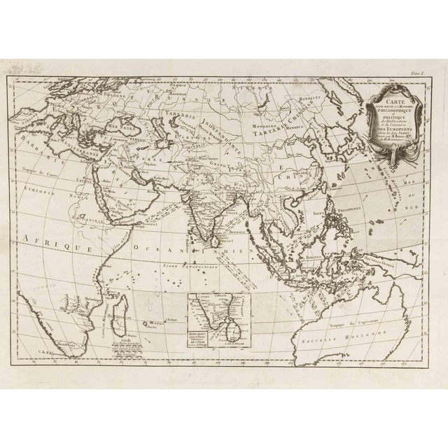 Rigobert Bonne, Carte Pour Servir a l'Histoire Philosophique\., Etching, 1780 For Sale