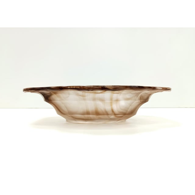 Glass Sepia Calcedony Glass Trinket Bowl by George Davidson, UK, 1940s For Sale - Image 7 of 12