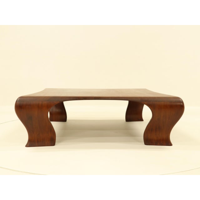 Vintage Coffee Table in Iroko by Marc Van Rampelberg, 1980s For Sale - Image 9 of 18