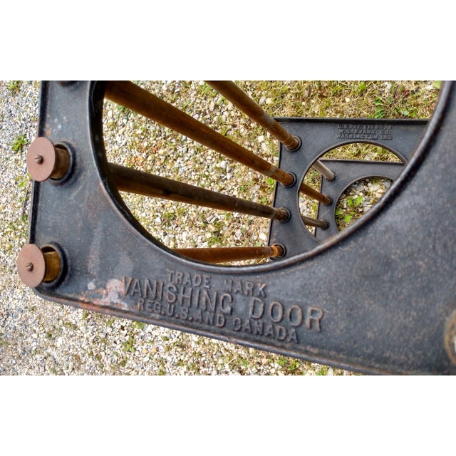 Wood Antique Evans Wall Mount Hat and Coat Rack Vanishing Door Washington in 1900s For Sale - Image 7 of 10