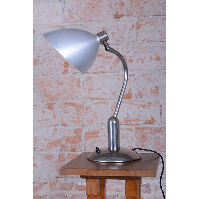 Bauhaus Table Lamp in Chrome and Aluminium from Franta Anýž, Czech, 1930s For Sale - Image 6 of 11