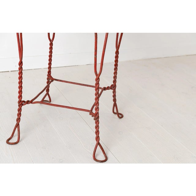 Swedish Mid-Century Red Iron Stools, Set of 4 For Sale - Image 9 of 10