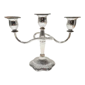 Mid 20th Century Two Tones Vintage Silver Plated Triple Candelaria