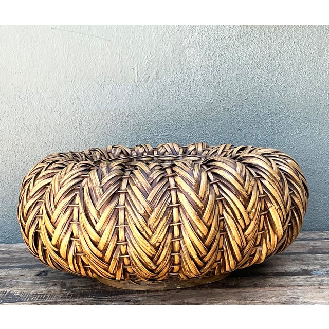 Vintage Handcrafted Rattan Centerpiece For Sale - Image 12 of 13