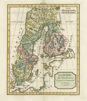 Antique Map of Sweden and Part of Finland, 1806