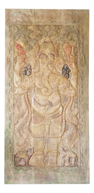 Vintage Ganesha Wall Panel – Hand-Carved Temple Art & Spiritual Décor 84x41