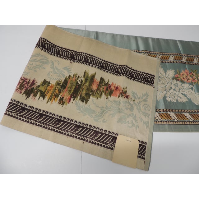 Late 19th Century 19Th C. Green & Pink Silk Brocade Narrow Fabric Border Textile For Sale - Image 5 of 7
