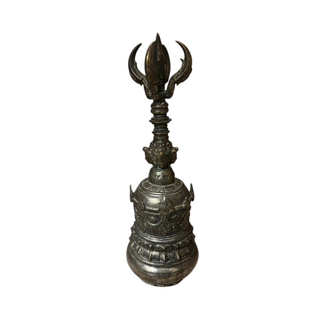 Asian Exceptional Large Aged Ghanta Bell; Tibetan Bell For Sale - Image 3 of 12