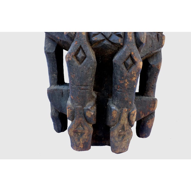 Wooden Pillar column from Nuristan Afghanistan Aromatic cedar wood column . Tree shaped. Kalam valley, Swat Kohistan,...