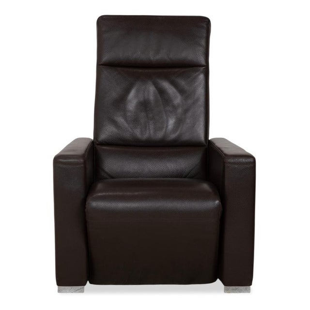 Leather and Chrome Alba Armchair with Manual Reclining Function from Brühl For Sale - Image 11 of 15