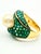 Bochic "Orient" Natural Emerald & South Sea Pearl Ring Set In 18K Gold & Silver For Sale - Image 11 of 18