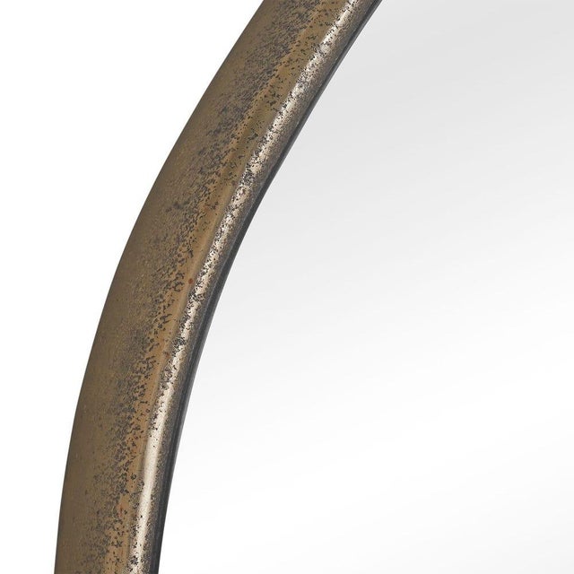 Contemporary Antique Brass Organic 'Round' Mirror For Sale - Image 3 of 4