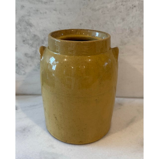 Vintage Yellow Stoneware Crock For Sale In Austin - Image 6 of 10