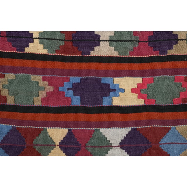 Brick Red Mid Century Nomadic Wool Anatolian Hall Kilim Runner For Sale - Image 8 of 12