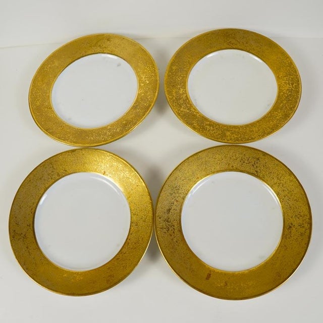 This product is a set of four antique Hutschenreuther Selb LHS Bavaria gold crest salad plates from the early 1920s. These...