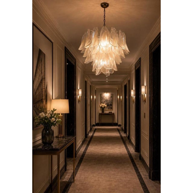 Italian Chandeliers in the style of Mazzega, Murano, 1970s, Set of 2 For Sale - Image 6 of 9