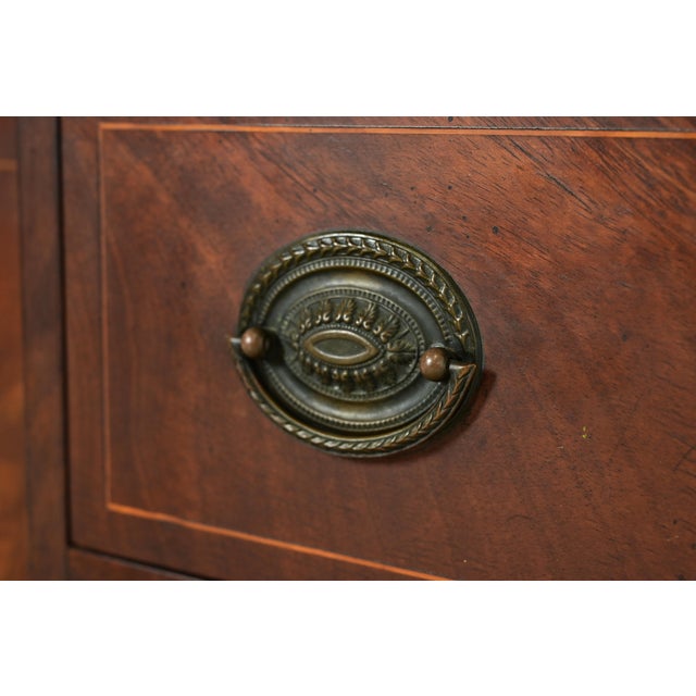 Kittinger Furniture Georgian Flame Mahogany Breakfront Bookcase Cabinet, Circa 1960s For Sale - Image 9 of 14