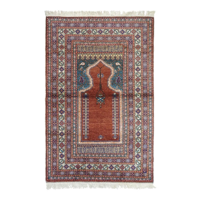 Traditional 1930s Antique Turkish Rug-3'10" X 5'9" For Sale - Image 3 of 12