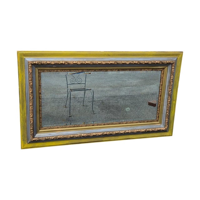 19th Century Italian Hand Painted Rectangular Wall Mirror. For Sale - Image 4 of 13