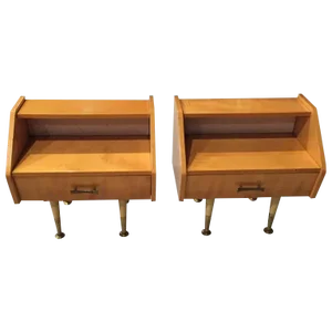 French Sycamore Night Stands - a Pair