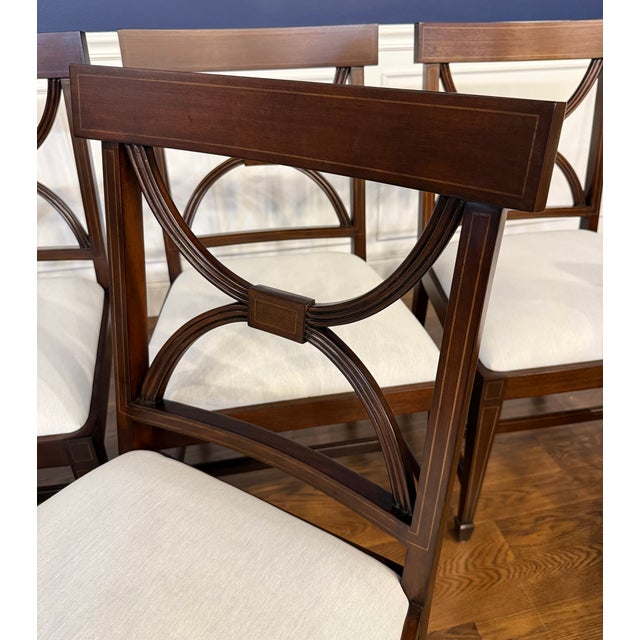 Set of Eight Adams Style Mahogany Dining Chairs by Leighton Hall - Showroom Samples For Sale - Image 14 of 14
