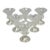 Antique English Victorian Crystal Glass & Silver Sweetmeat Candy Nut Dish, Set 6 For Sale