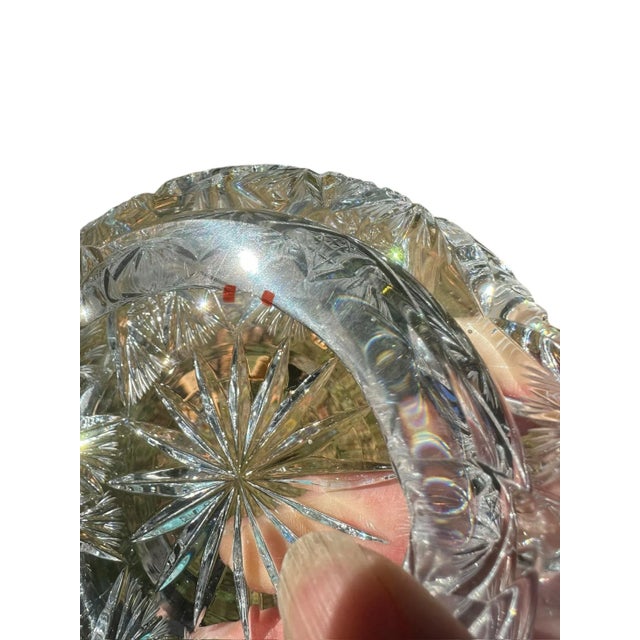 Crystal Ashtray European Heavy Cut Crystal Glass For Sale - Image 10 of 10