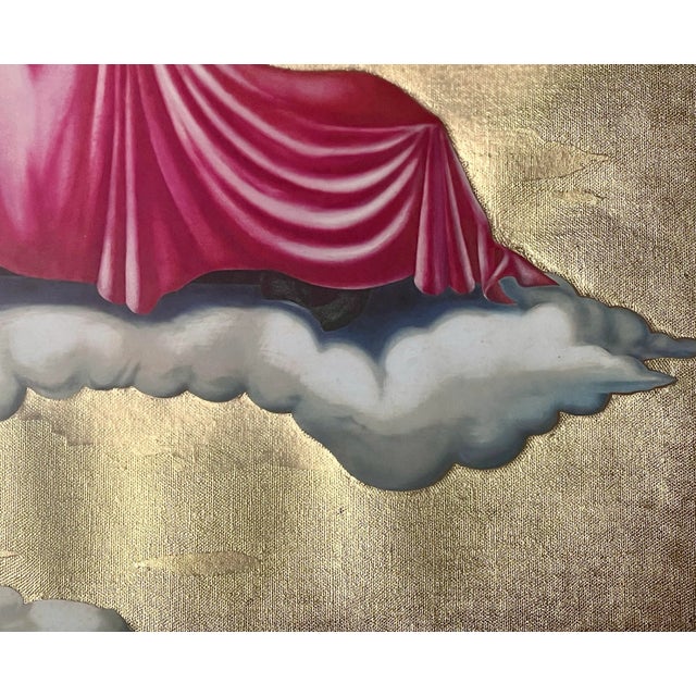 1991 Colored Lithography, Gilded " Car on Heaven" by Milan Kunc For Sale - Image 9 of 11