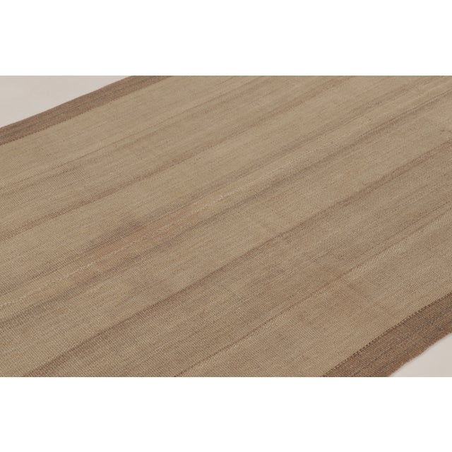 2020s Rug & Kilim’s Contemporary Kilim With Tonal Stripes in Beige & Brown For Sale - Image 5 of 8