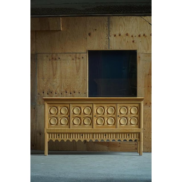 Brutalist Vintage Danish Oak Sideboard by Henning Kjærnulf for Nyrup Furniture Factory, 1960s For Sale - Image 3 of 18