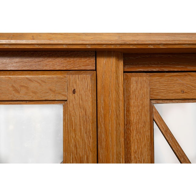 French Modernist Cerused Oak Sideboard Buffet Cabinet by Jean Claude Mahey For Sale - Image 9 of 18