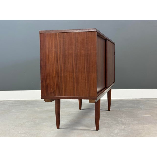Wood 1950s Refinished Walnut Sideboard Credenza For Sale - Image 7 of 11