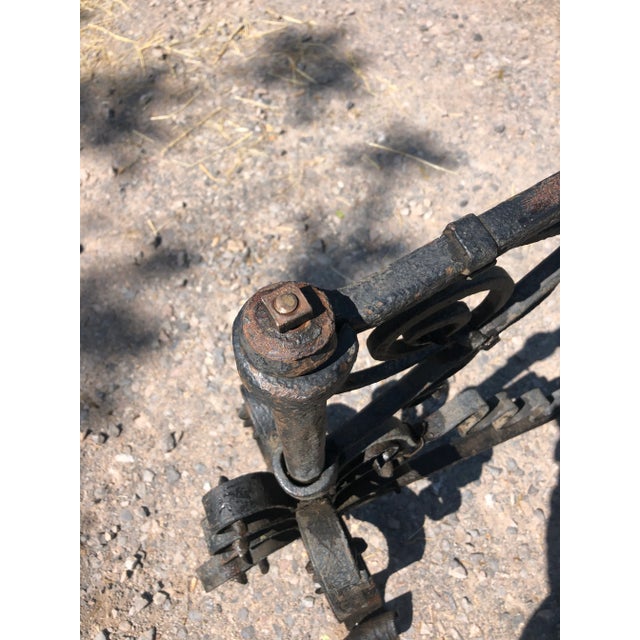 Metal Large Gothic Black Iron Andirons For Sale - Image 7 of 13