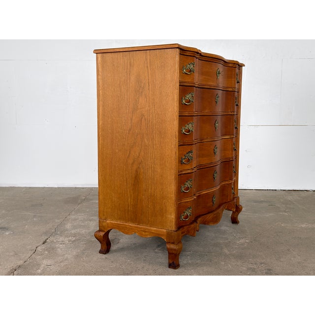 Danish Rococo Oak Serpentine Chest of Drawers, 1940s For Sale - Image 10 of 13