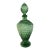 Vintage Green Bubble Glass Decanter For Sale