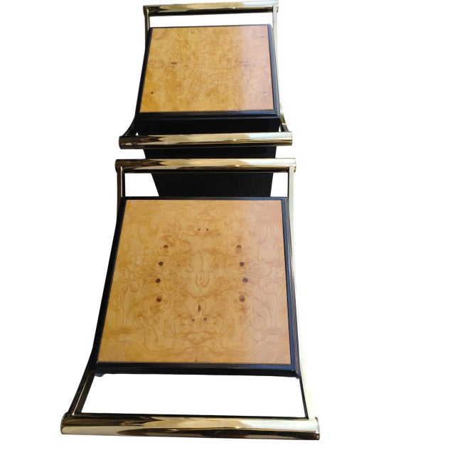 French A Pair of 1970s French Hollywood Regency Side Tables, Masterfully Designed by Jean Claude Mahey for the Prestigious Maison Roméo. For Sale - Image 3 of 12