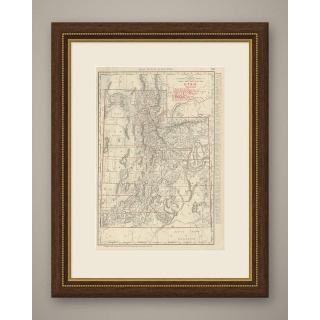 Rand McNally's antique map of Utah, published in Chicago in 1899 on page 321 of the firm's indexed atlas, shows the state...