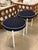 Mid-Century Modern Pair Vintage Restored Faux Bamboo Metal Stools Benches Sunbrella Patio Outdoor For Sale - Image 3 of 12
