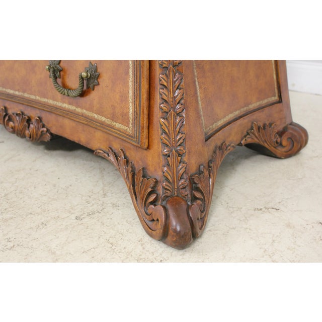 Lineage Leather Wrapped Continental 3 Drawer Chest Dresser For Sale In Philadelphia - Image 6 of 12