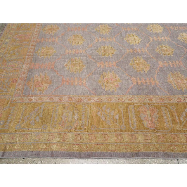 Early 20th Century Galerie Shabab Collection Early 20th Century Turkish Oushak Large Carpet For Sale - Image 5 of 8