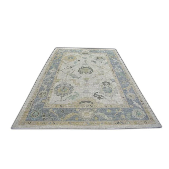 Oriental Hand Knotted Rug Turkish Oushak 6'1" x 9'3" For Sale In Houston - Image 6 of 6