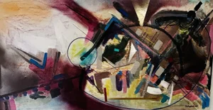 “Lost City” Acrylic Painting by Erik Sulander on Wood