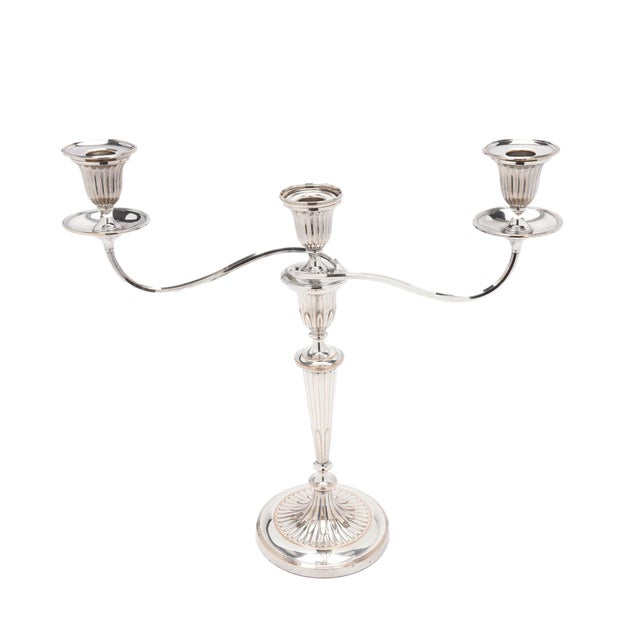 Pair of George III Old Sheffield Plate Three-Light Candelabra, Circa 1780-90 For Sale - Image 4 of 13